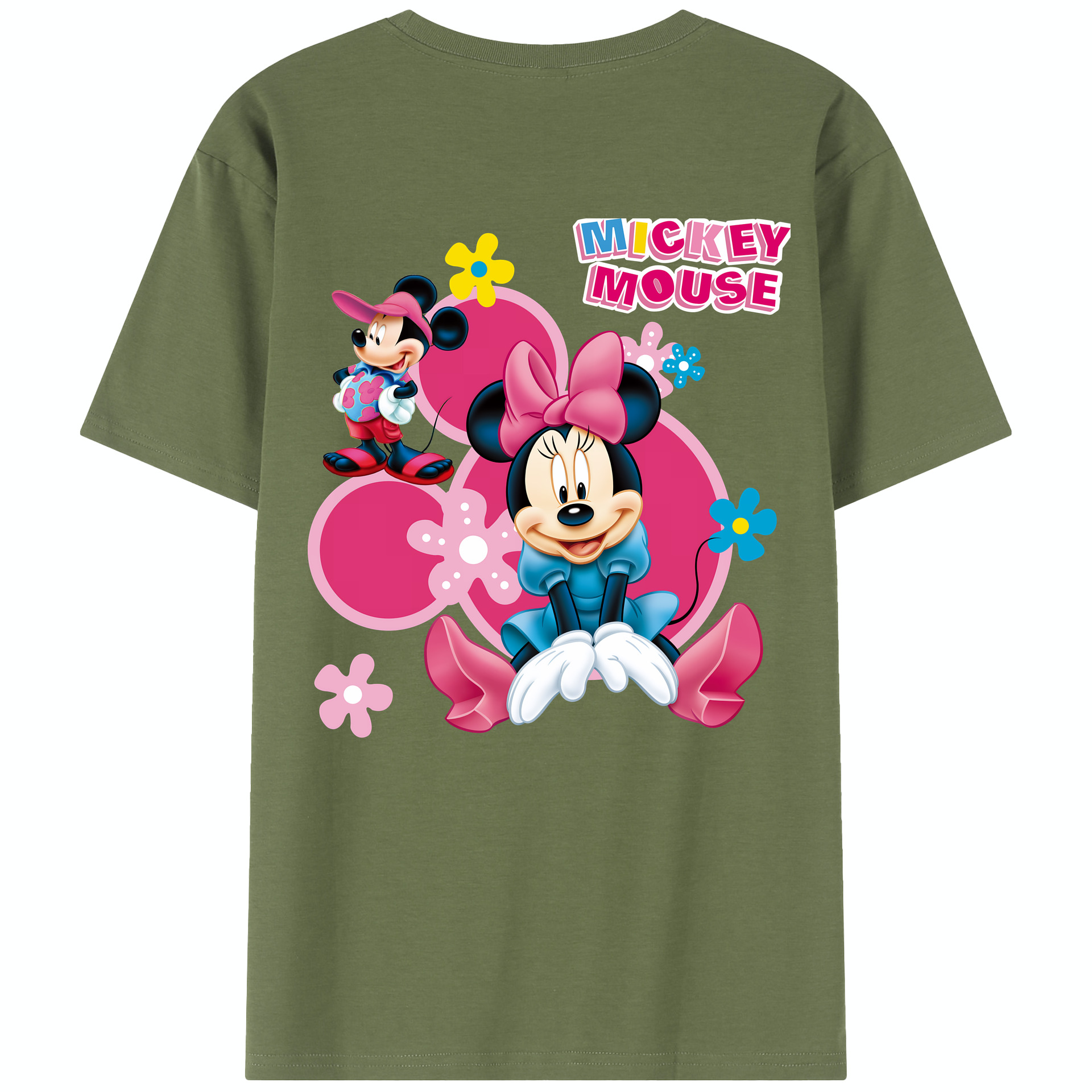 （画像用） ミッキーマウス Mickey Mouse 綿100％半袖Tシャツ（背面プリント）